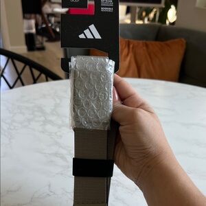 adidas Khaki Webbed Reversible Belt with Silver Buckle
